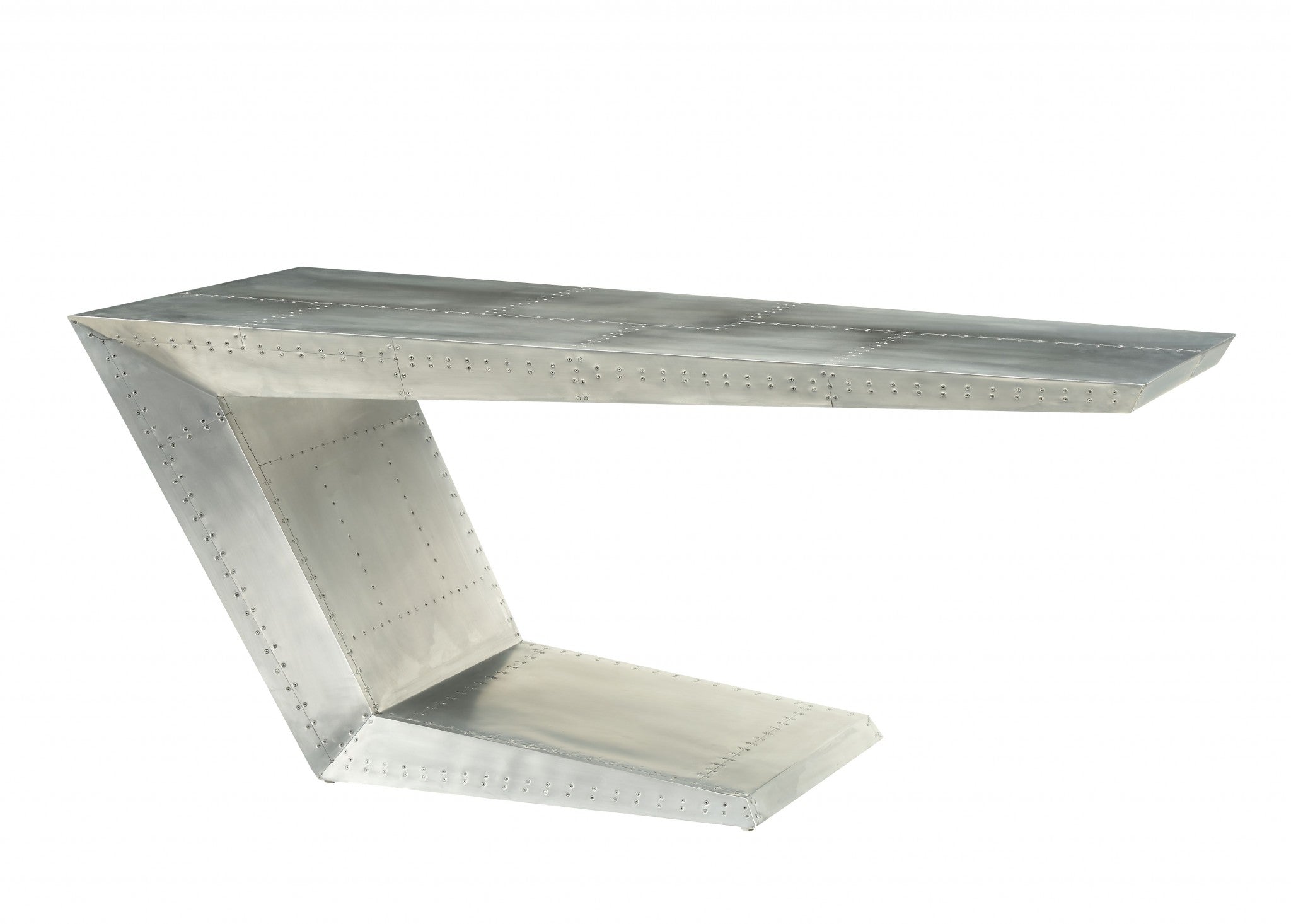 71 Silver Metal Mirrored Rectangular Writing Desk