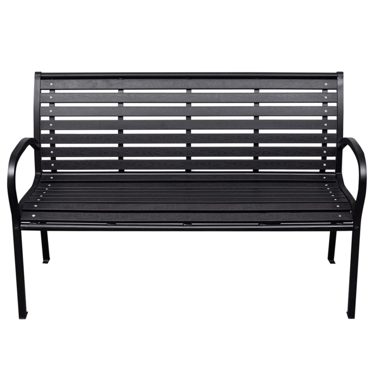 vidaXL Patio Bench Black 45.7'' Steel and WPC