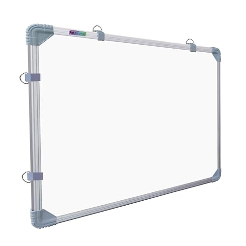 Eduway 1.5x2 Feet Non-Magnetic Double-Sided Whiteboard and Chalkboard | Ideal Use for Home, Office, Kids with Sliding Hanging Cl