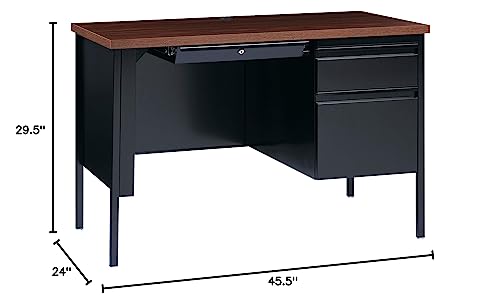 Lorell Fortress Series Walnut Laminate Top Desk
