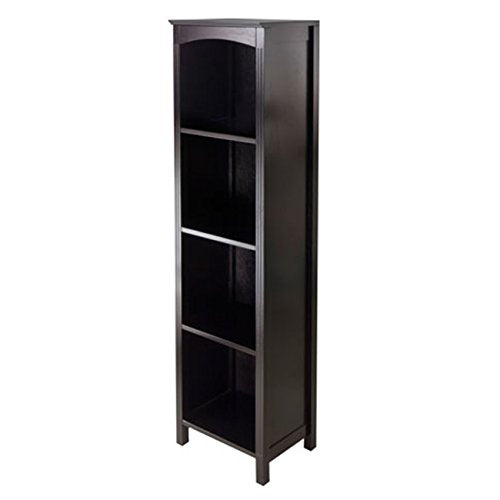 Ergode Terrace Storage Shelf/Bookcase Collection | 3-Tier | 37' Wide | Dark Espresso Finish | Solid & Composite Wood | Stylish Storage Solution (92516-VV)