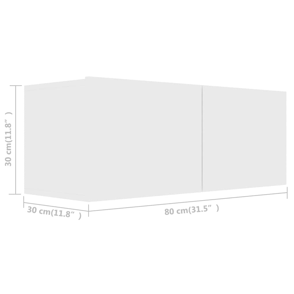 vidaXL TV Stand Set 2 Piece, TV Unit for Living Room, Sideboard, TV Console Media Unit Entertainment Center, Modern, White Engineered Wood