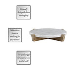 Santa Barbara Design Studio Table Sugar Round Marble Tray With Mango Wood Stand, 11-Inches, Natural