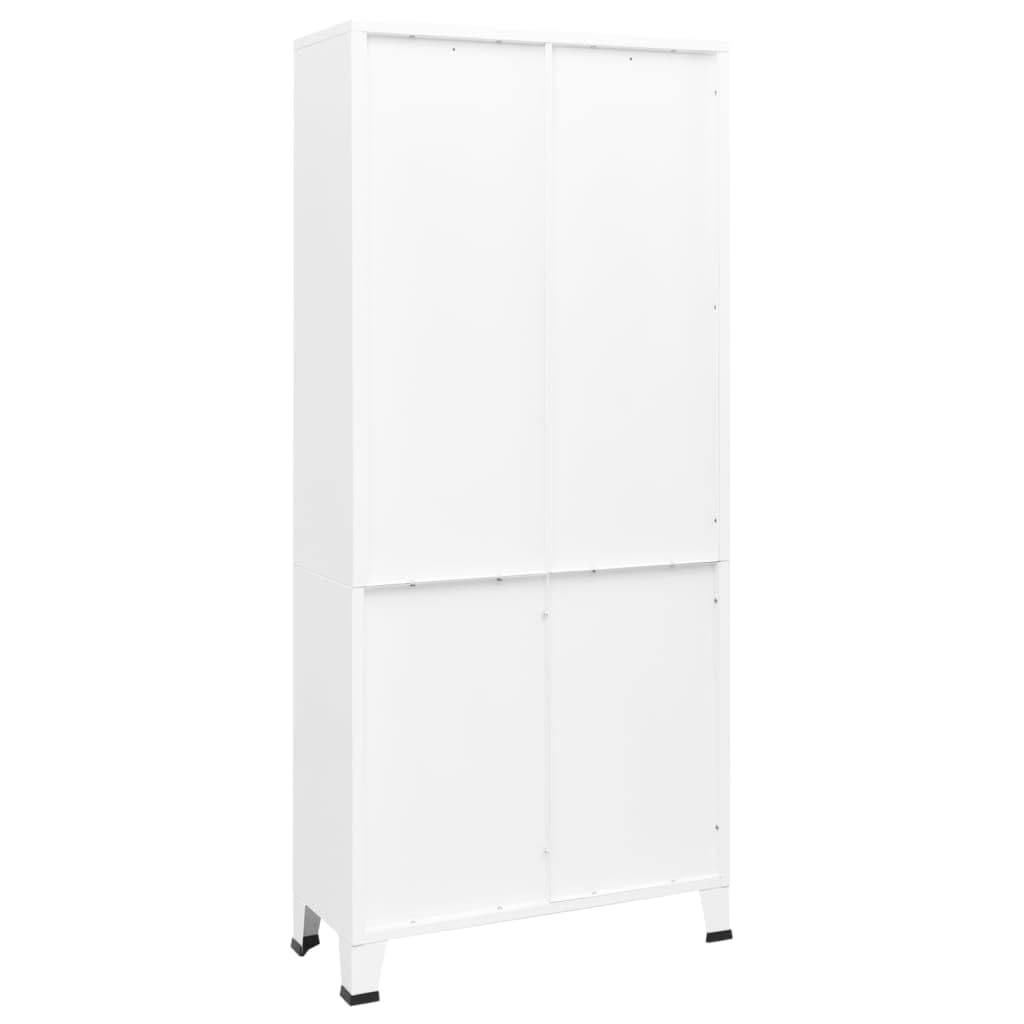 vidaXL Industrial Bookshelf White 31.5&quot;x12.6&quot;x70.9&quot; Steel