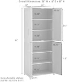 Crosley Furniture Savannah Tall Pantry Storage Cabinet with Shelves, Kitchen, Dining, or Laundry Room, Hunter Green