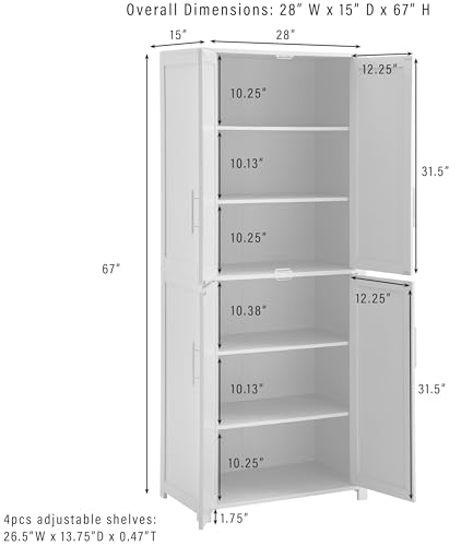 Crosley Furniture Savannah Tall Pantry Storage Cabinet with Shelves, Kitchen, Dining, or Laundry Room, Hunter Green