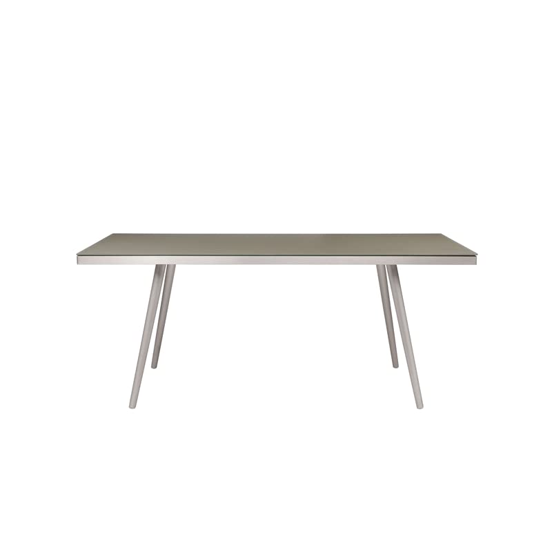 Pangea Home Chelsea 30" Modern Aluminum Dining Table in Slate Gray