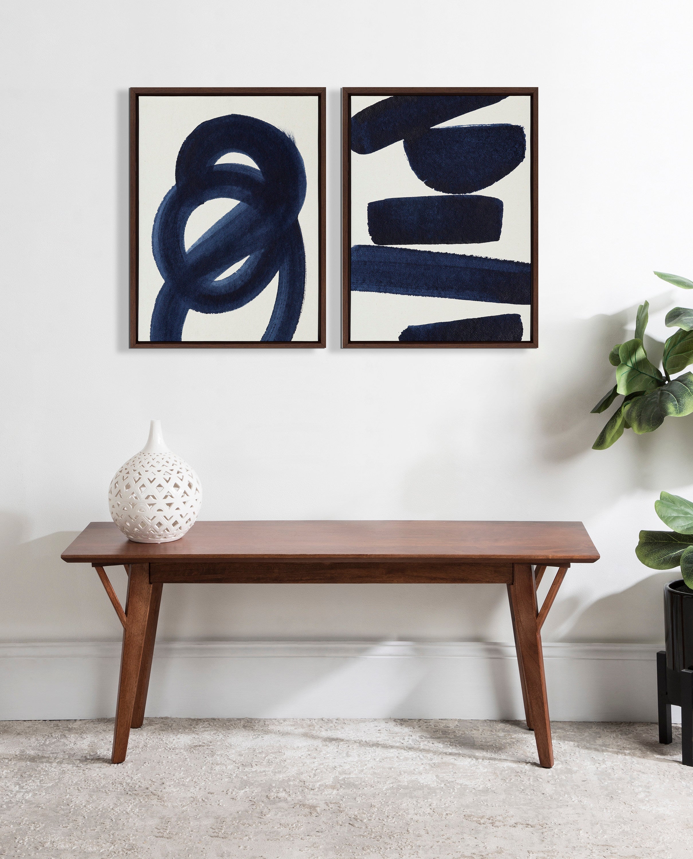 Sylvie Japandi 18 Framed Canvas by Rocket Jack