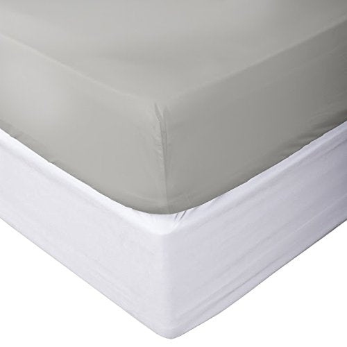 Clara Clark Fitted Sheet - Luxurious & Soft Brushed Microfiber Queen Size Linen Fitted Silver Light Gray Sheets