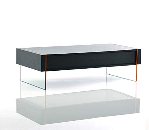 HomeRoots MDF, Glass 15' Black MDF and Glass Floating Coffee Table