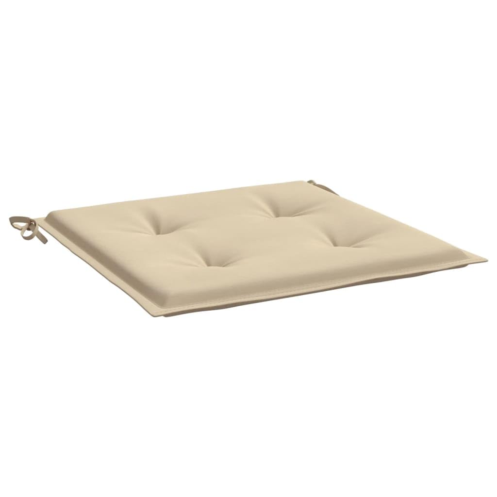 Vidaxl Outdoor Garden Chair Cushions, 2 Pcs Set In Beige - 19.7'X19.7'X1.2' - Durable Oxford Fabric With Foam Filling For Com