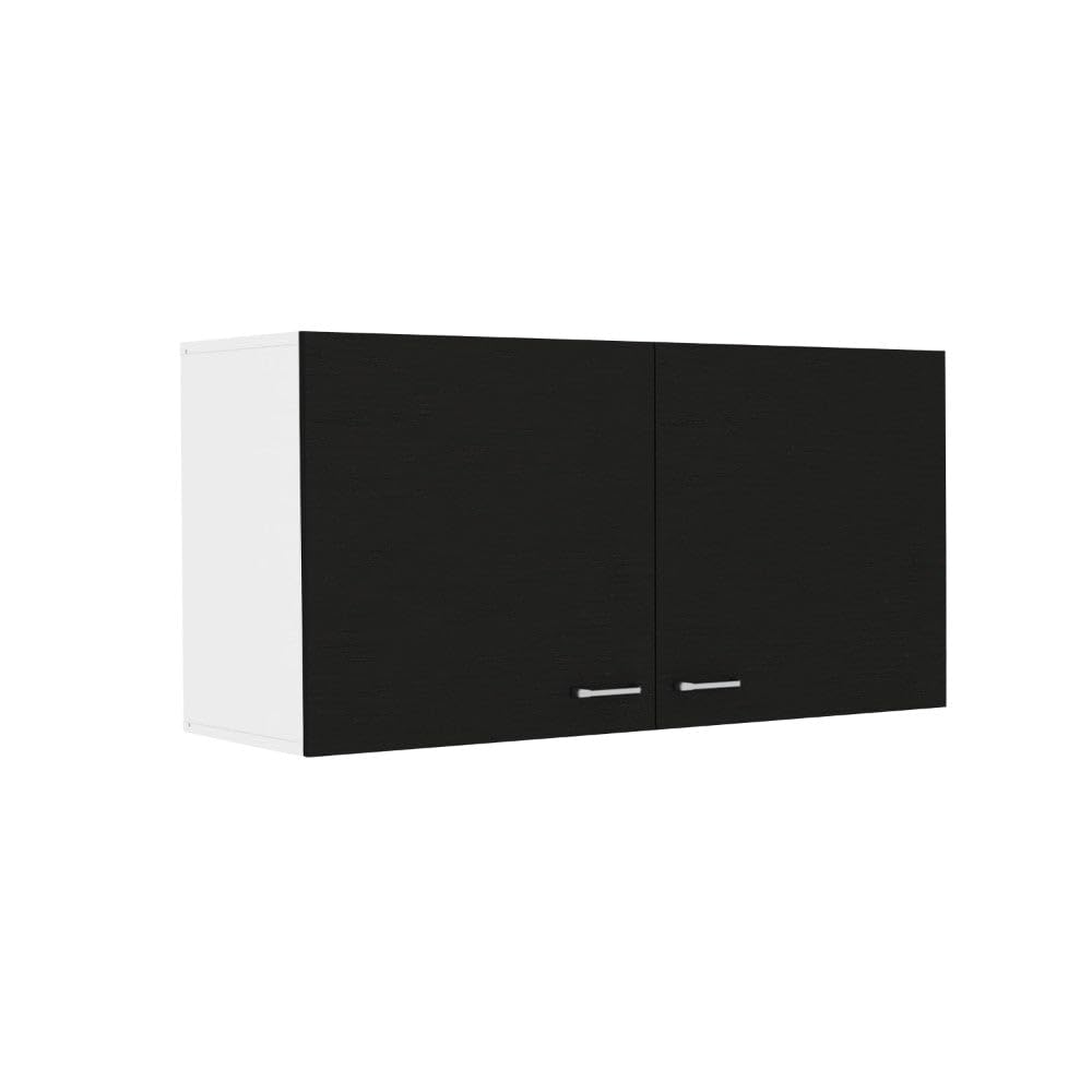 Wall Cabinet Toran, Two Shelves, Double Door - Black