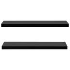 vidaXL Floating Wall Shelves - Set of 2, Durable Black MDF, Easy to Install - Ideal for Displaying Books, Awards, Ornaments - Perfect for Home or Office Use