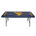 Collegiate Kwik-Covers Rectangle Plastic Table Covers, Bundle Of 2 (West Virginia University, 8')