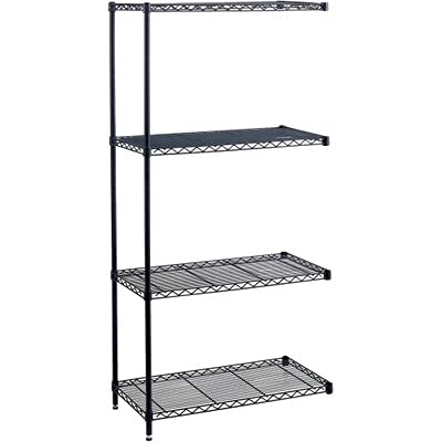 Safco Industrial 4-Shelf Wire Unit, 36-Inch, Black (5286Bl)