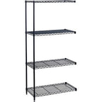 Safco Industrial 4-Shelf Wire Unit, 36-Inch, Black (5286Bl)
