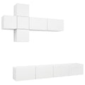 vidaXL TV Cabinet Set 7 Piece Home Living Room Bedroom Furniture HiFi Stereo Cabinet TV Stand Media Unit Entertainment Center Engineered Wood White