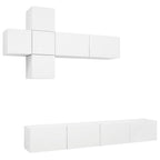 vidaXL TV Cabinet Set 7 Piece Home Living Room Bedroom Furniture HiFi Stereo Cabinet TV Stand Media Unit Entertainment Center Engineered Wood White
