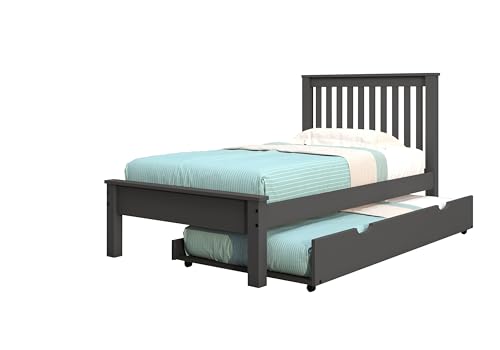 Donco Kids Contempo Mission Twin Drark Grey Bed with Twin Trundle