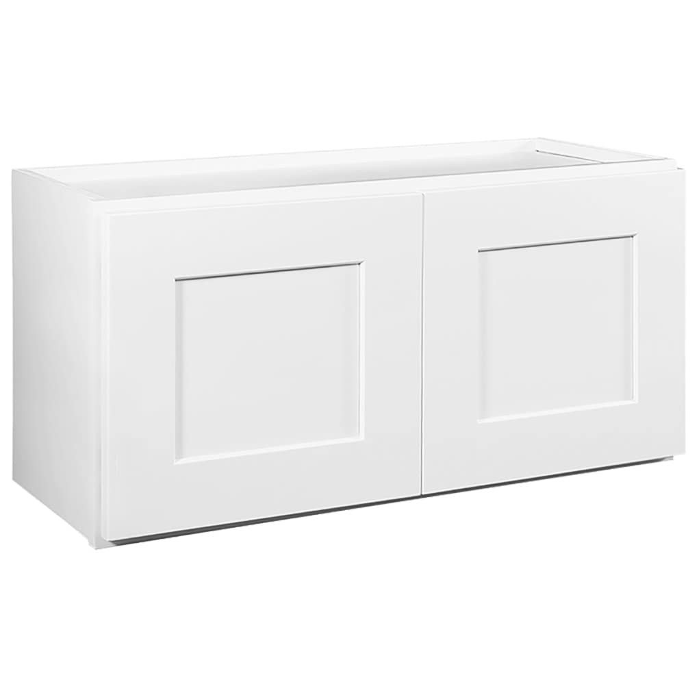 Brookings Shaker Unassembled Bridge Wall Kitchen Cabinet W3015, 30 W x 12 D x 15 H, Painted White with Sherwin Williams, Solid W