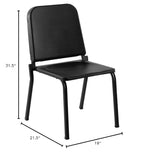 National Public Seating NPS 8200 Series 16" Modern Plastic Melody Music Chair in Textured Black