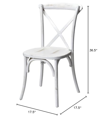 Commercial Seating Products White Wash Crossback Dining Chairs, 1-Pack
