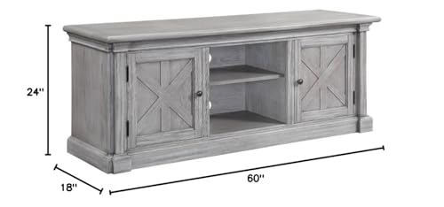 Acme Lucinda 2-Door Wooden TV Stand with Shelf in Gray Oak