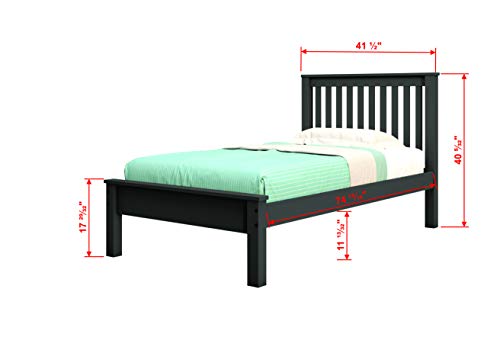 Donco Kids Twin Contempo Bed with Storage Drawer in Dark Grey Finish