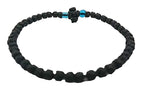 Mastic Of Chios Blessed Handmade Greek Christian Orthodox Waxed Prayer Rope From Mt.Athos (Komboskoini Chotki) Thin Black Fragra