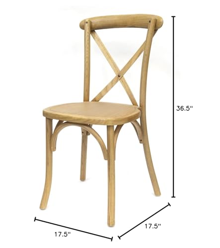 Commercial Seating Products Antique Fruitwood Crossback Dining Chairs, 1-Pack