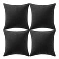 Fancy Homi 4 Packs Black Decorative Throw Pillow Covers 18X18 Inch/45X45 Cm, Super Soft Faux Suede Decor Square Pillow Covers, S
