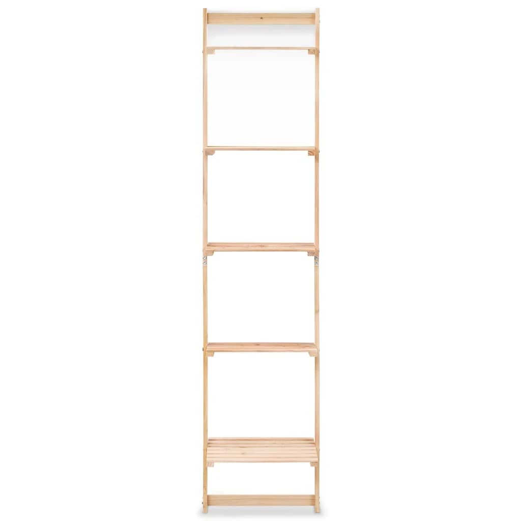 vidaXL Ladder Wall Shelf Rustic Sturdy Sleek Compact 5 Layers Space Saving Display Storage Rack Stand Home Furniture Cedar Wood 16.3x11.8x69.3