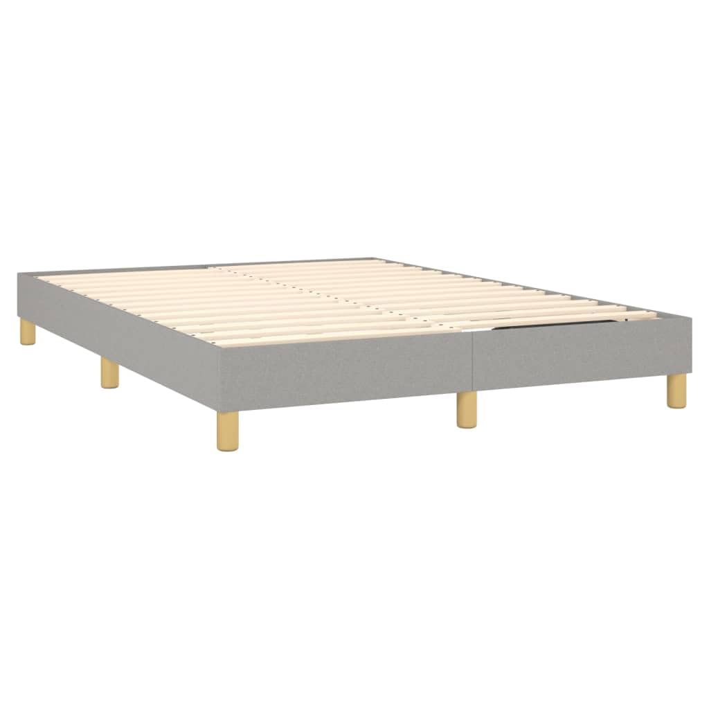 vidaXL Full Size Fabric Box Spring Bed Frame - Elevated, Modern Design in Light Gray, Comfortably Fits 53.9" x 74.8" Mattress