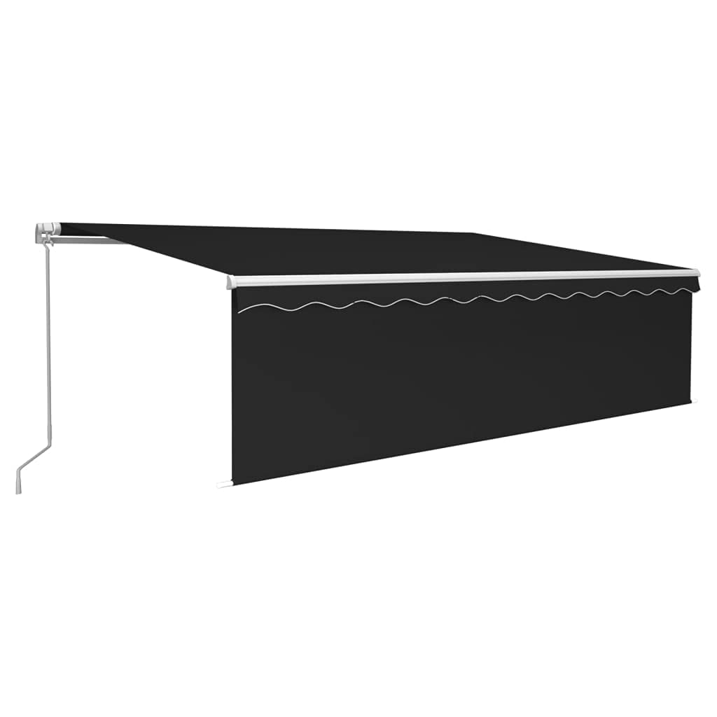 Vidaxl Manual Retractable Awning With Blind Garden Outdoor Patio Balcony Terrace Privacy Sun Side Screen Sunshade 16.4'X9.8' Anthracite