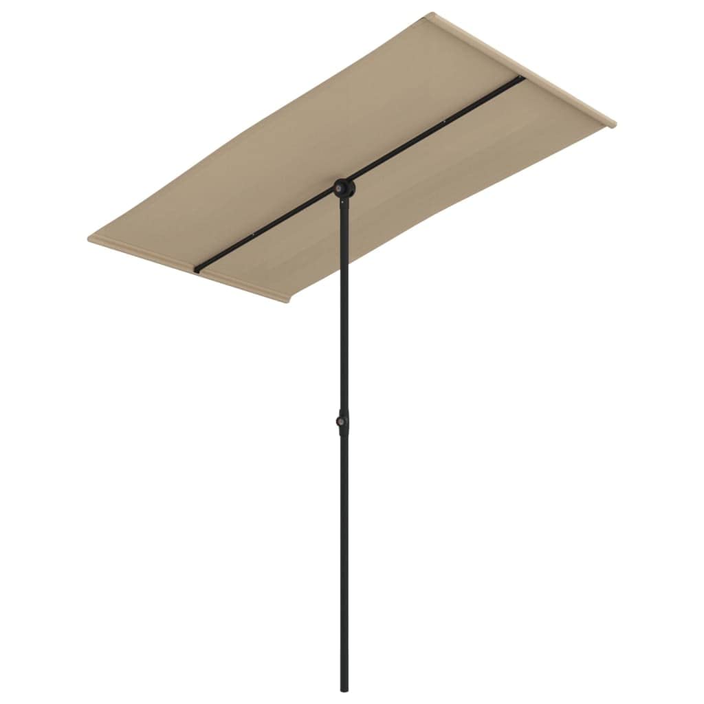 Outdoor Parasol with Aluminum Pole 70.9&quot;x51.2&quot; Taupe