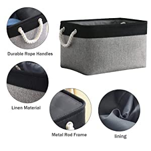 Thewarmhome Storage Basket For Organizing- 16X12X8 Inch 1 Pack Fabric Storage Cubes, Bins For Organization For Shelves Organizer