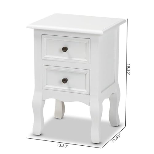 Baxton Studio Caelan 2-Drawer Nightstand - Thumbnail 5
