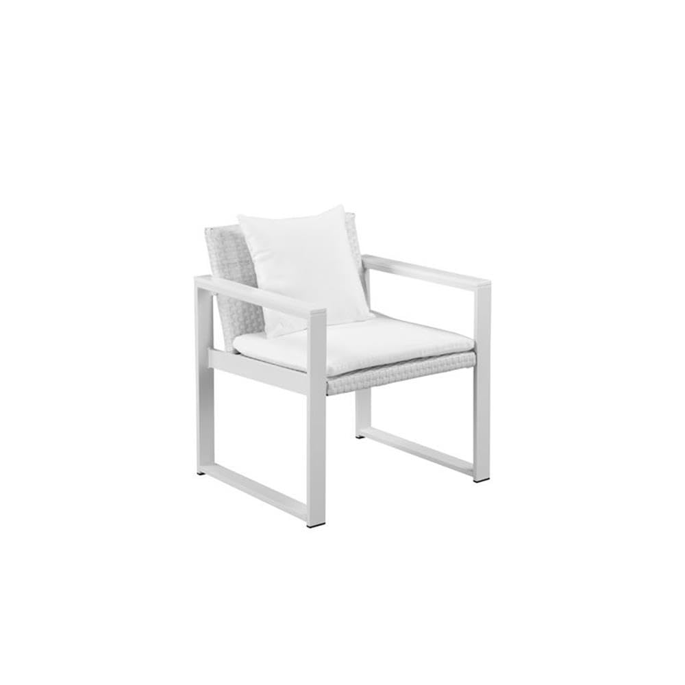 Pangea Home 1 2 Ct Chester Sofa Set, White-Anodized Aluminum/Fabric/Polyresin