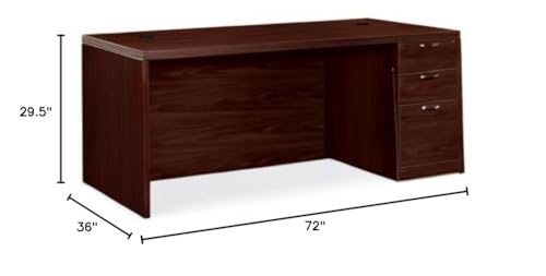 Hon Double Pedestal Rectangle Desk, 72 By 36 By 29-1/2-Inch, Mahogany
