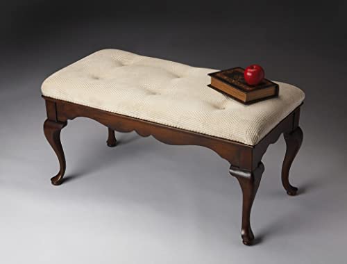 HomeRoots Wood Classic Cherry Brown Finish Bench