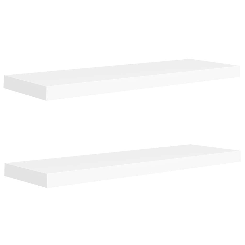vidaXL Floating Wall Shelves, 2 pcs, White, 31.5x9.3x1.5, Honeycomb MDF and Metal Frame, Invisible Mounting System, Stylish and Versatile Décor