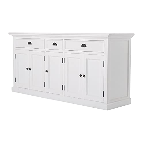 HomeRoots Mahogany, Medium-Density Fibreboard (MDF) Modern Farm White Buffet Server
