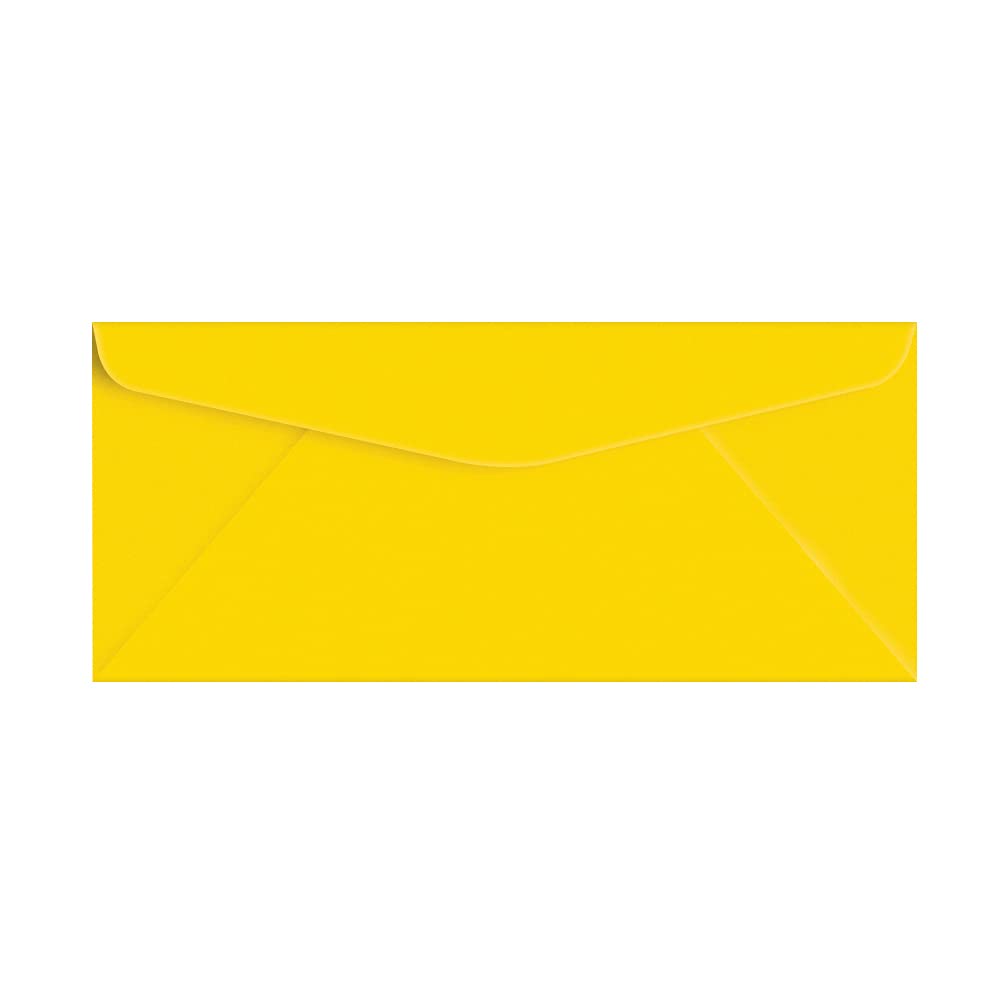 Sun Yellow Bright Color #10 Envelopes - Great For Mailing Letters, Business Memos, Invitations, Invoices, Bills | 4 1/8' X 9 1/