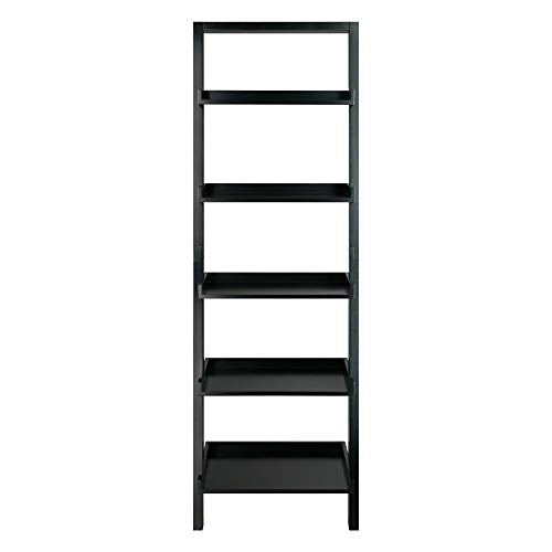 Ergode Contemporary Aaron A-Frame Shelf - 30.1' Width, 12.1' Depth - Solid Wood Frame - 3-Tier Design - 50 lbs Load Capacity - Sleek Black Finish (29553-VV)