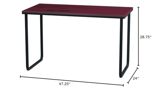 Safco 1943CYBL Simple Design Table Desk with Sled Base, Cherry and Black