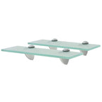 vidaXL Floating Shelves 2 pcs Glass 11.8"x3.9" 0.3"