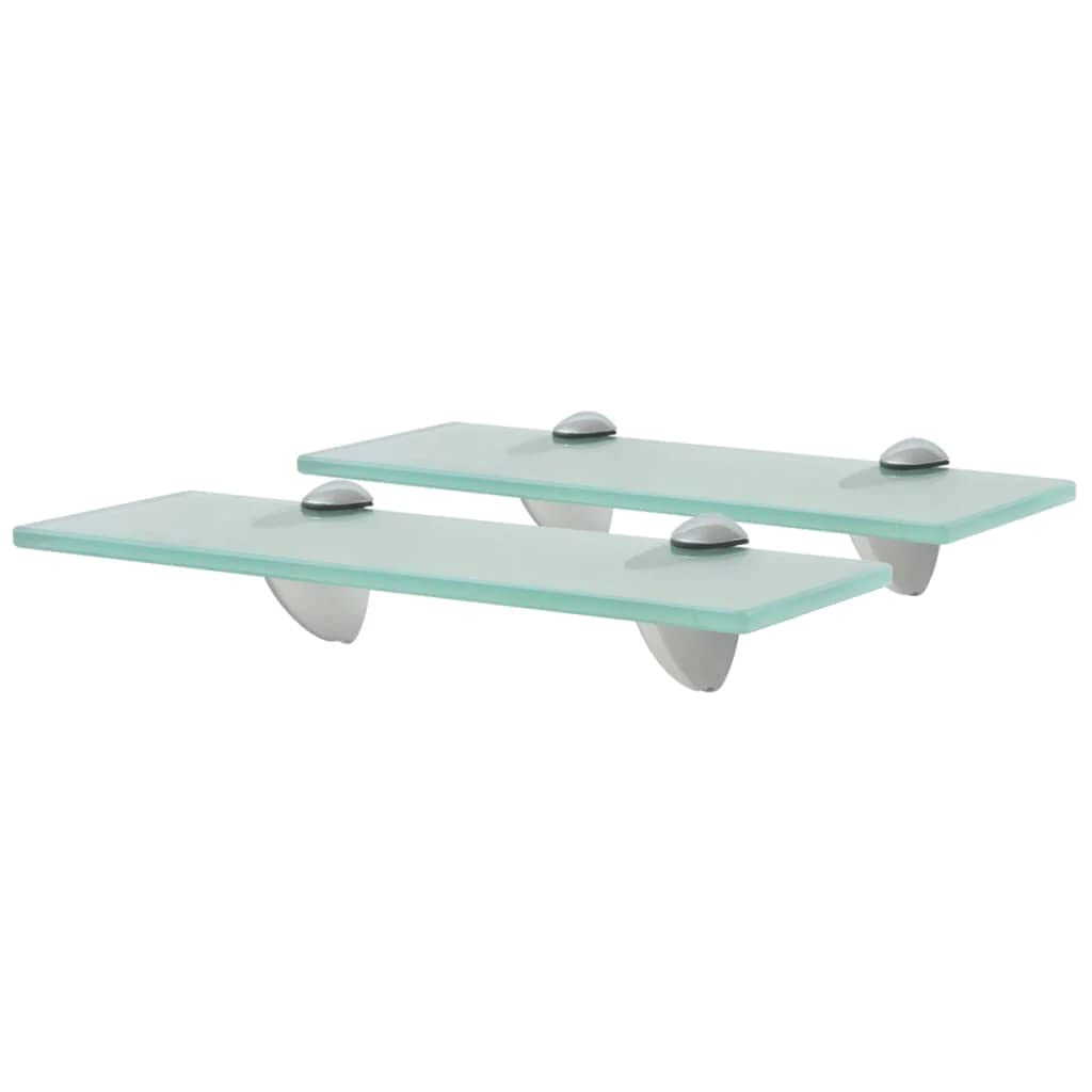 vidaXL Floating Shelves 2 pcs Glass 11.8"x3.9" 0.3"
