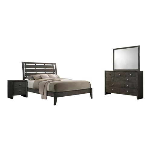 Coaster Serenity Full Bed 4-Piece Set, Mod Grey