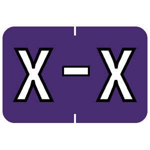 Tabbies Barkley Abkm Compatible 91620 Series Alpha Labels, Purple 'X', 1   H X 1-1/2   W Label Size, Filing Color Code System,