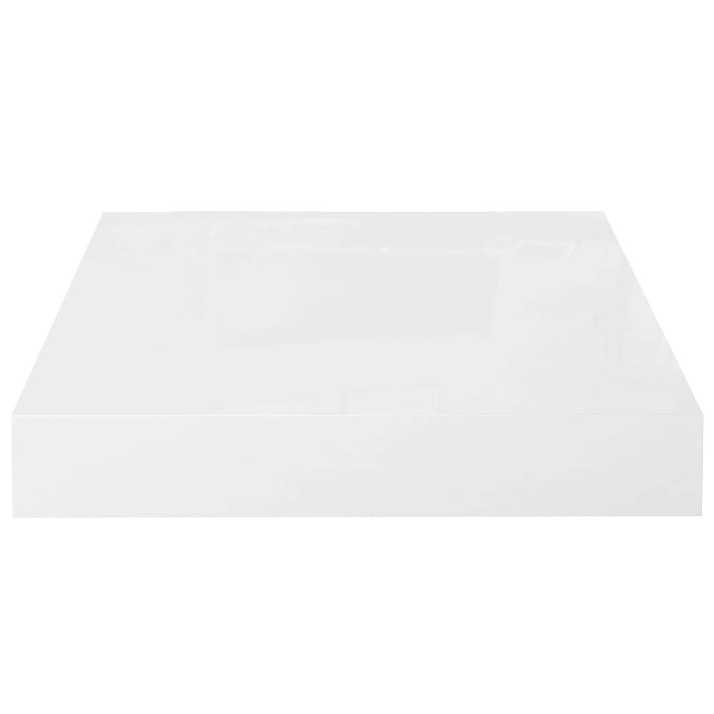 vidaXL High Gloss White Floating Wall Shelf, Modern Display Unit, MDF and Metal Construction, 9.1&quot;x9.3&quot;x1.5&quot;